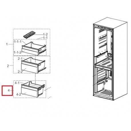 Šaldytuvo SAMSUNG apatinis šaldiklio stalčius orig.465x340x227мм Buitinių šaldytuvų laikikliai, stalčiai, lentynos ir kitos plastmasinės detalės