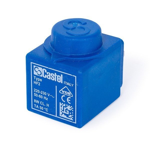 Elektromagnetinio vožtuvo ritė CASTEL, type 9300/RA6, HF2, 8W, skylės diametras – 11mm, 220/230V, 50/60Hz Šaldytuvų šaldiklių automobilinės buitinės pramoninės šaldymo įrangos dalys