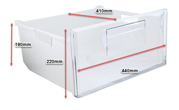 Šaldytuvo AEG ,ELEKTROLIUX,ZANUSSI viršutinis stalčius 44cm : 22.5cm : 40.5cm. BOX FREEZER,COMPLETE,H223MM - Image 2