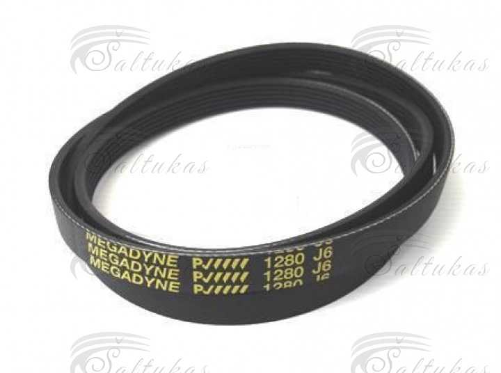 Skalbimo mašinos dirželis1280 J6, ELELECTROLUX, ZANUSSI, WHIRLPOOL Skalbimo mašinų džiovyklių dirželiai