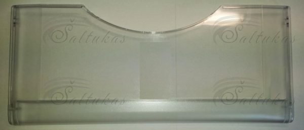 Šaldytuvo ATLANT, MINSK šaldiklio skyriaus apatinio ,vidurinio stalčiaus priekinė sienelė, 410x175x20mm,skaidri