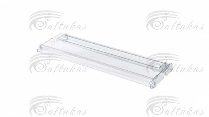 Šaldytuvo BOSCH / SIEMENS šaldiklio skyriaus, stalčiaus skydelis (panelė), 432×145 mm Buitinių šaldytuvų laikikliai, stalčiai, lentynos ir kitos plastmasinės detalės