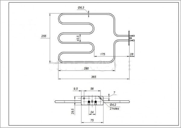 Orkaitės kaitinimo elementas 1100W, 230V ARCELIK / BEKO / BLOMBERG - Image 4
