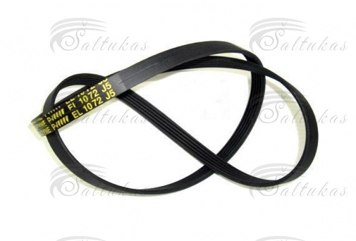 Skalbimo mašinos dirželis 1072 J5 EL, ARISTON, INDESIT, SILTAL, PHILCO, universalus Skalbimo mašinų džiovyklių dirželiai