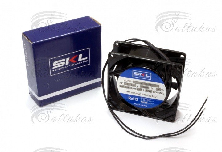Šaldytuvo ventiliatorius 80x80x25,5mm. 14W, 220/240V, 50/60Hz, 2550-2900aps. Šaldytuvų šaldiklių automobilinės buitinės pramoninės šaldymo įrangos dalys