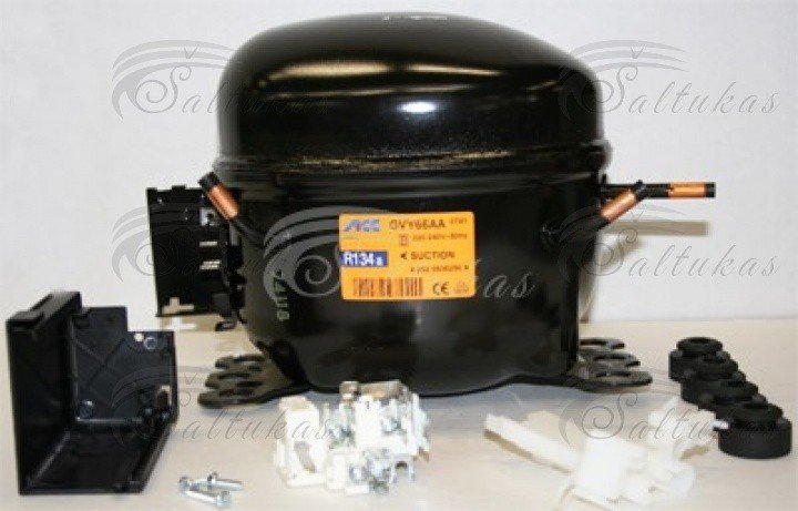 Kompresorius ACC- ELECTROLUX GVY66AA, R134, 1/5, 7.00cc, 50Hz, prie -25°C  80W, prie -10°C 170W (-30 °C iki -10 °C) Šaldytuvų šaldiklių automobilinės buitinės pramoninės šaldymo įrangos dalys