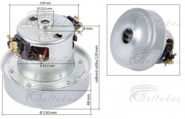 Dulkių siurblio variklis  AEG, ELECTROLUX, ZANUSSI, 1600W, H=120mm, h=50mm, Ø130mm