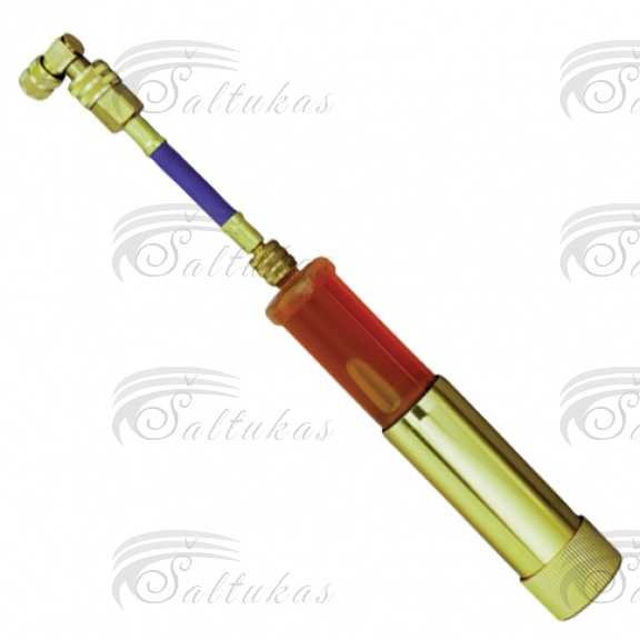 Nozzle, hose comes complete with R134a connector, adapter 1/4″FL system. Įrankiai, cheminės priežiūros medžiagos Barzdaskučių dalys ir kita įranga