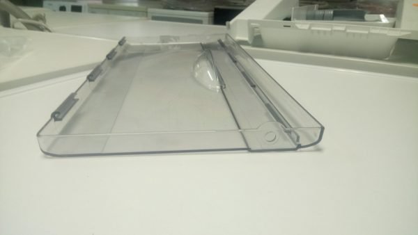 Šaldytuvo ATLANT šaldiklio stalčiaus priekinis skydelis, 210x468mm spalva balta ir permatoma skaidri Buitinių šaldytuvų laikikliai, stalčiai, lentynos ir kitos plastmasinės detalės