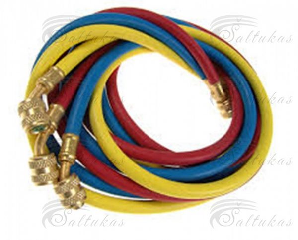 Užpildymo žarnelio komplektas  9881276, CCL-60, REFCO - 9881276, CCL-60, 1/4" SAE, 3 x 1,5 m, Raudona, Geltona, mėlyna