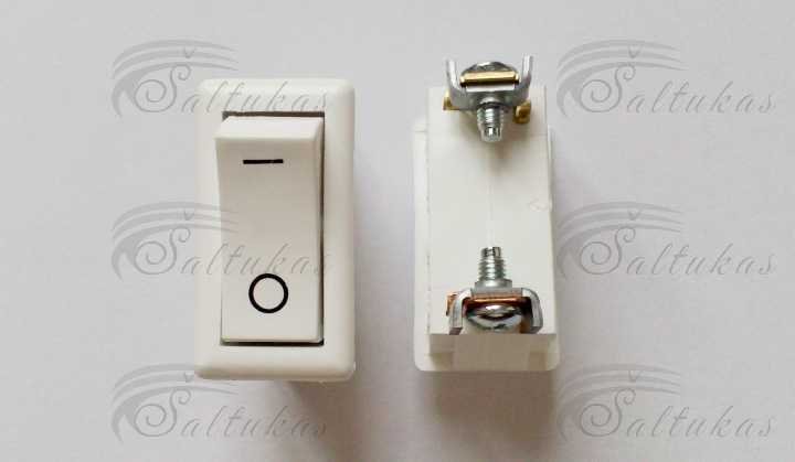Universalus jungiklis  WA-8/LPD-1241W (ELDA), 250V, 6A,  2 kontaktai, (ilgis x plotis x aukštis): 30x16x26mm Įvairūs jungikliai