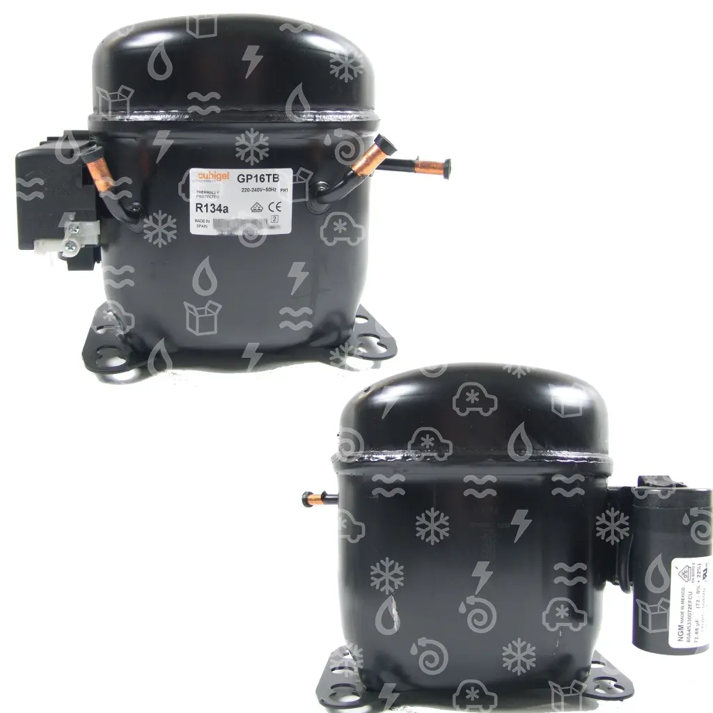 ACC kompresorius – GP16TB, HMBP – R134a, 3/8HP, 220-240V/1/50H (-10 °C / 740 W) Pramoninių šaldytuvų kompresoriai