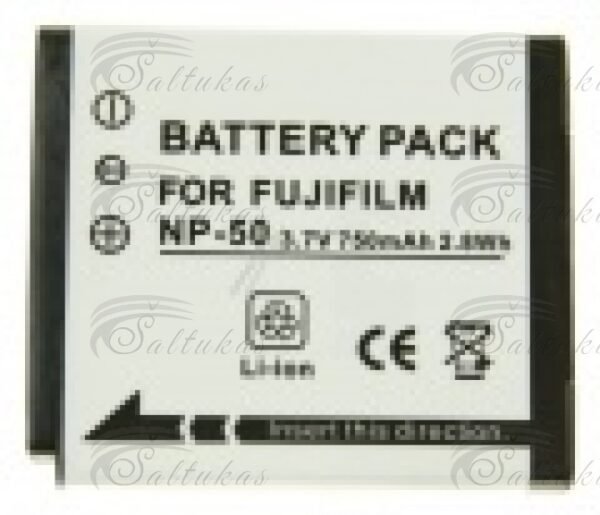Akumuliatorius video kamerai FUJI NP-50,KLIC7004 KODAK,tampa: 3.7V, Talpa: 750mAh, Tipas: Skaitmeninis fotoaparatas, Chemija: Ličio jonų (Li -ion), Įkraunama: Taip, Turinio vienetai: 1, Pakuotė: Kartoninė, Plotis: 35.2mm, Ilgis: 40mm, Aukštis: 6,2 mm