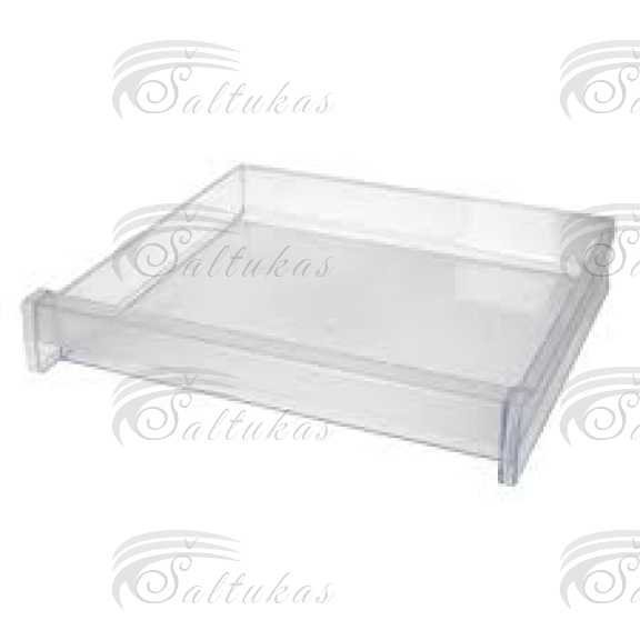 Šaldytuvo WHIRLPOOL/INDESIT šaldikio viršutinis stalčius 400x65x365mm,orig. Buitinių šaldytuvų laikikliai, stalčiai, lentynos ir kitos plastmasinės detalės