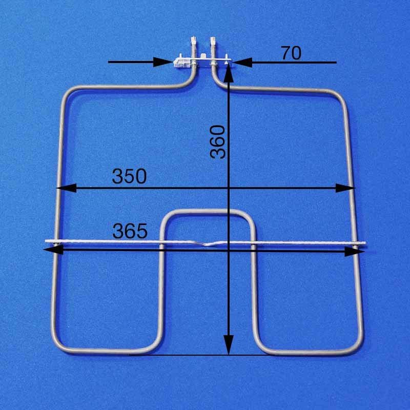 Elektrinės orkaitės ARDO tenas 1600W,  Ilgis 395mm, Plotis 348mm, tvirtinimo flanšas 70 x 22mm Orkaičių kaitinimo elementai