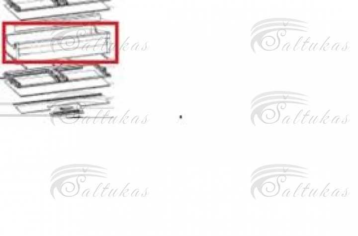 Šaldytuvo WHIRLPOOL,INDESIT, daržovių stalčiaus viršutinis, SP40802EU modeliams Buitinių šaldytuvų laikikliai, stalčiai, lentynos ir kitos plastmasinės detalės