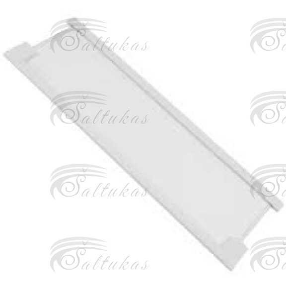 Šaldytuvo AEG, ELECTROLUX stiklinės lentynėlės priekinė dalis  477 x 160mm,orig. Buitinių šaldytuvų laikikliai, stalčiai, lentynos ir kitos plastmasinės detalės