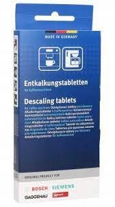 Nukalkinimo tabletės kavos aparatams BOSCH, SIEMENS, EQ serija, 3×36 gr.orig. Kavos aparatų priežiūros priemonės,tepalai ir kitos dalys