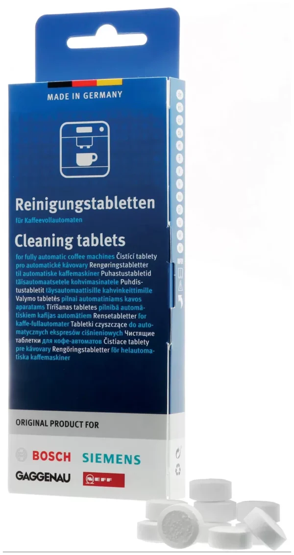 Valymo tabletės kavos aparatams BOSCH, SIEMENS, 10 vnt x 2,2gr, originalas. - Image 2