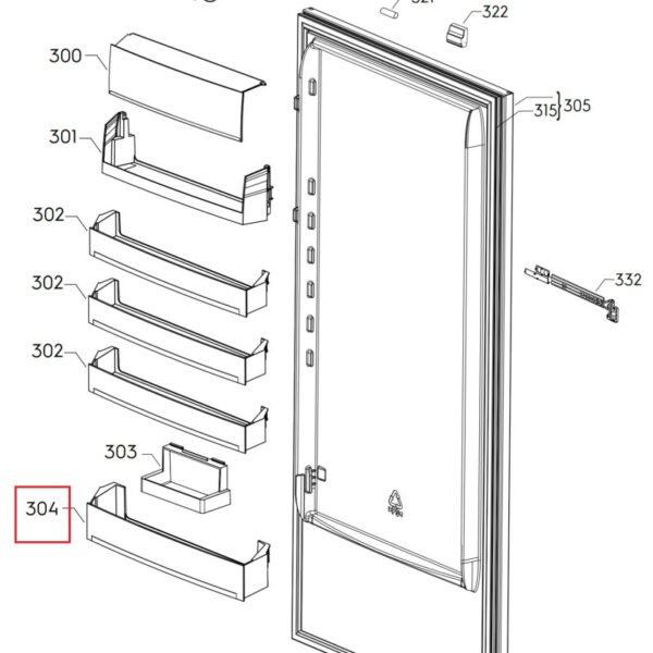 Šaldytuvo ELECTROLUX AEG ZANUSSI apatinė durų lentynėlė 440x115mm,orig. - Image 2