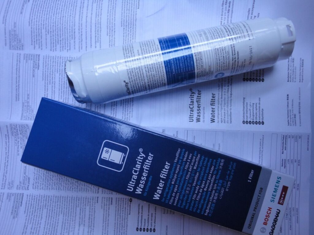 Vandens filtras šaldytuvui BALAY, BOSCH, SIEMENS, MIELE, UltraClarity, originalus Šaldytuvų vandens filtrai,sklendės,ledukų talpos, žarnos ir kitos dalys