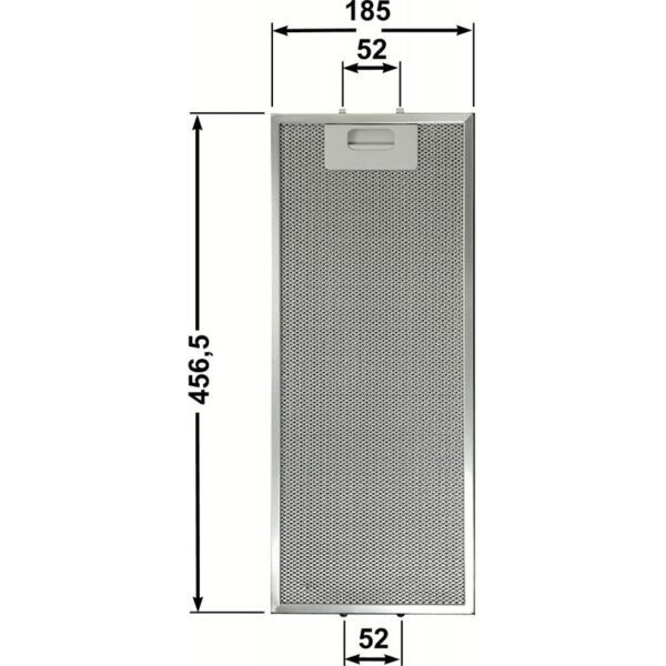 Gartraukio filtras ELICA, AEG, ELECTROLUX, BOSCH, BAUKNECHT, IKEA, SAMSUNG, WHIRLPOOL, ZELMER 456x185mm,orig. - Image 2