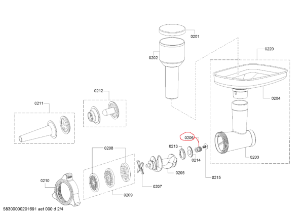 Mėsmalės BOSCH, SIEMENS sraigto dalis - dantratis, orig. - Image 3
