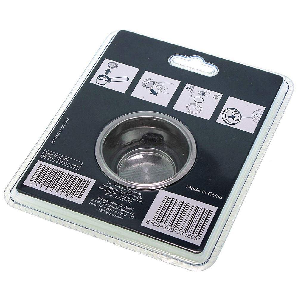 Dvigubas, dviejų puodelių sietelis (filtras) kavos rankenėlei, DELONGHI,SMEG „Easy Clean”, Ø61,5mm, aukštis 26,5mm Kavos aparatų filtrai, sieteliai ir talpos (pieno vandens ir kitos)