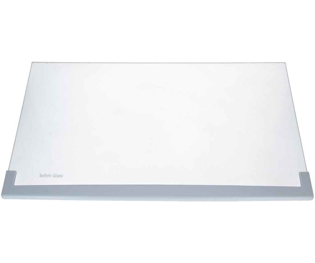 Šaldytuvo BEKO, GRUNDIG, ARCELIK stiklinė lentyna, virš daržovių stalčiaus 495x300mm, orig. Buitinių šaldytuvų laikikliai, stalčiai, lentynos ir kitos plastmasinės detalės