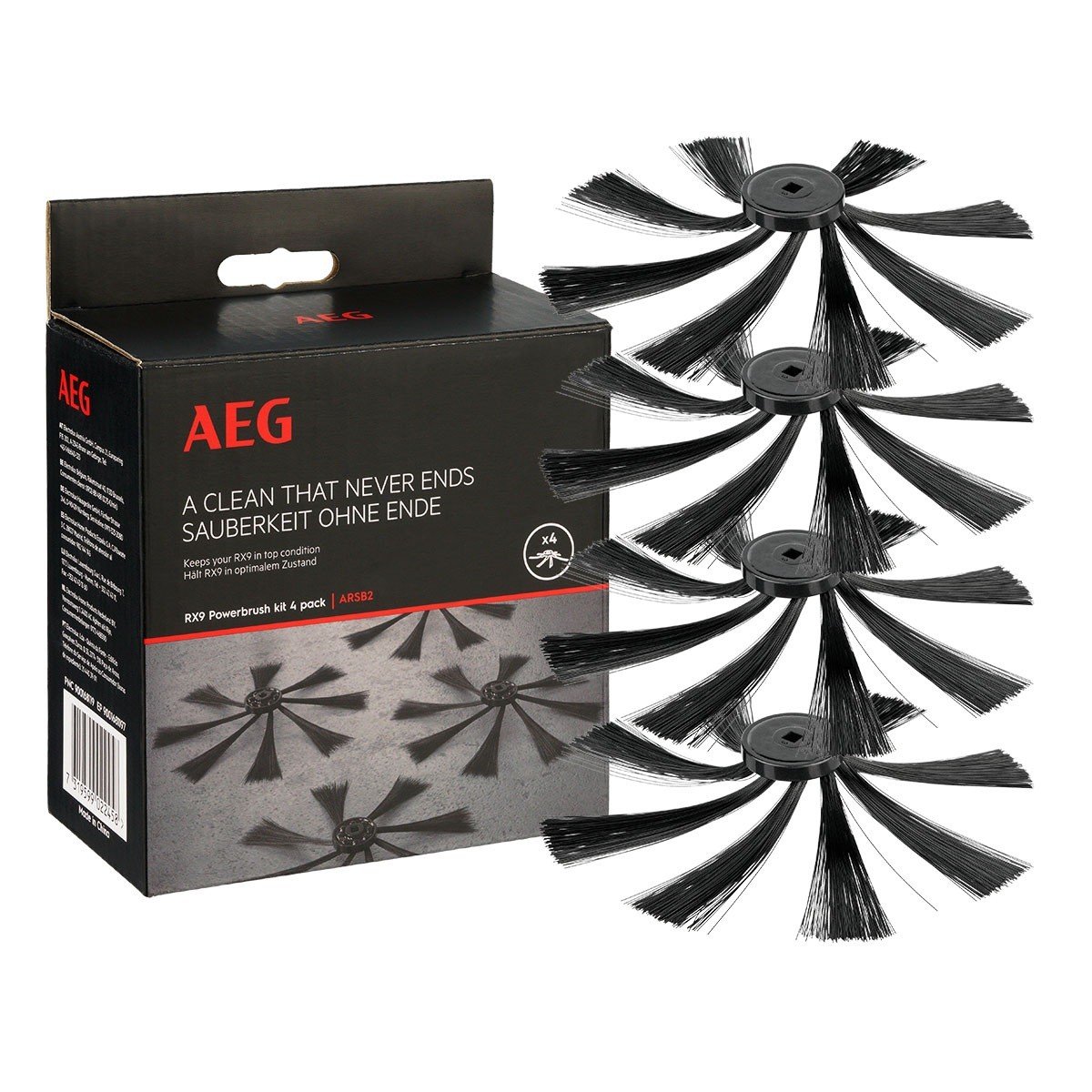 Dulkių siurblio roboto ELECTROLUX / AEG šepetėlių rinkinys.ARSB2 POWERBRUSH KIT 4 PACK FOR RX9 Dulkių siurblių šepečiai, žarnos filtrai,maišeliai,laikikliai antgaliai ratukai,teleskopiniai vamzdžiai ir kt