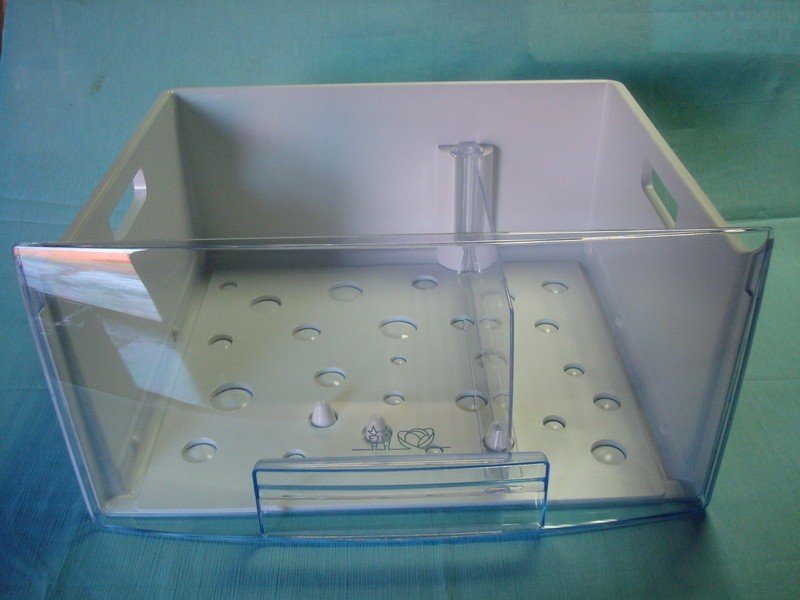 Šaldytuvo AEG, ELECTROLUX, ZANUSSI daržovių stalčius, 488(480)x410x250(220)mm, orig. Buitinių šaldytuvų laikikliai, stalčiai, lentynos ir kitos plastmasinės detalės