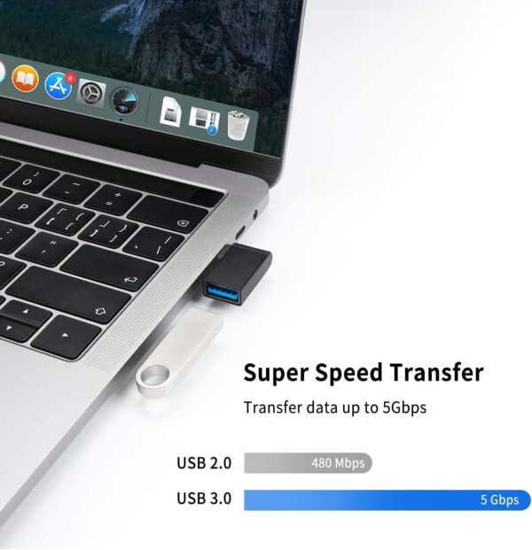 USB -adapteris.USB-C 3.0 ADAPTER, TYPE-A SOCKET, 90 °, OTG, METAL - Image 2