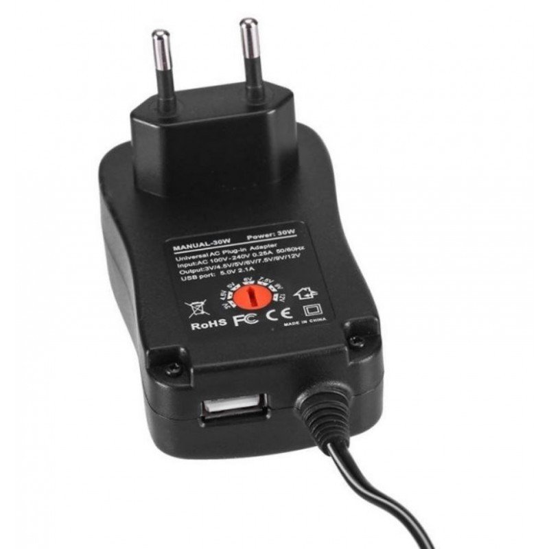 Universalus reguliuojamas adapteris su keičiamomis jungtimis,alternatyva.30WATT UNIVERSAL ADAPTER 3V-12V; MAX. 2100MA (EURO PLUG) Kompiuterių, planšečių, žaidimo konsolių, echolotų (iPad, Tab) dalys Wi-Fi adapteriai