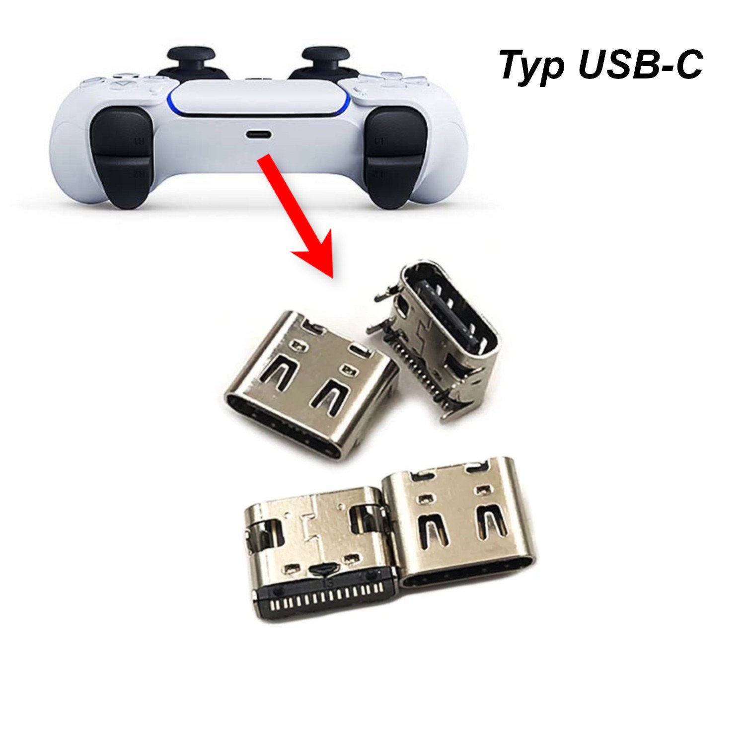 Įkrovimo lizdas USB-C, skirtas PS5 valdikliui. CHARGING SOCKET USB-C FOR PS5 CONTROLLER Kompiuterių, planšečių, žaidimo konsolių, echolotų (iPad, Tab) dalys Wi-Fi adapteriai