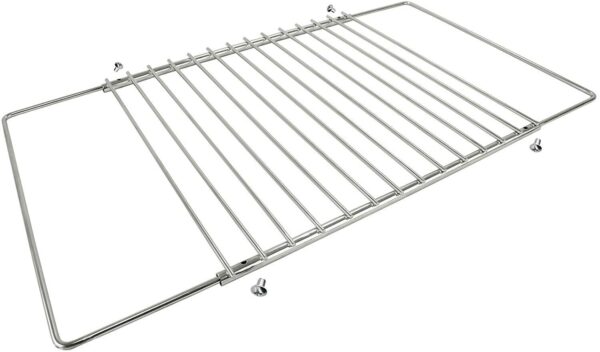 Universalios kepimo grotelės reguliuojamos.Pasirenkate reikiama plotį 37 - 66 X gylis 32 CM. ADJUSTABLE UNIVERSAL CHROME OVEN SHELF 37 - 66 X 32 CM