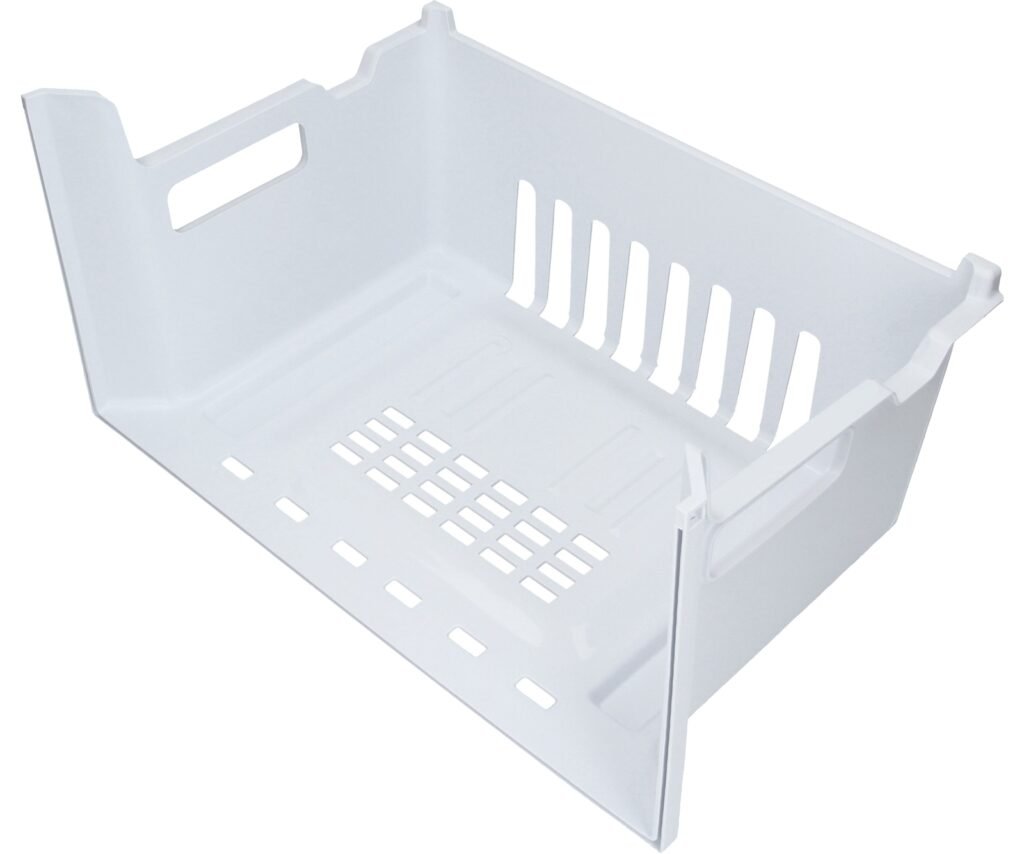 Šaldytuvo BEKO/GRUNDIG/ARCELIK apatinis šaldiklio stalčius ,be priekinės panelės , 44.5cm x 27.2cm x 22cm,orig. Buitinių šaldytuvų laikikliai, stalčiai, lentynos ir kitos plastmasinės detalės