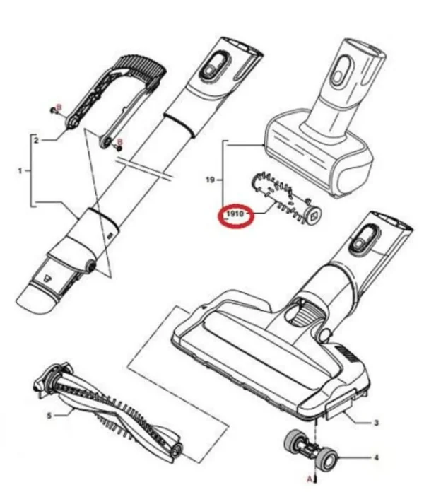 Belaidžio dulkių siurblio PHILIPS/SAECO mini antgalio ovalinis šepetėlis - Image 2