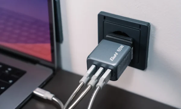 GNC-65 GNC-65 GAN Įkroviklis 65 W EU/UK/US, 2X USB-C / 1X USB-A. - Image 4