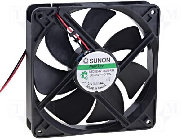 Šaldytuvo ventiliatorius 120x120x25mm, 5W, 12V/DC, MEC0252V1-000U-A99