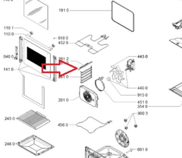 Orkaitės IKEA,WHIRLPOOL/INDESIT durų bėgelis kairės pusės - Image 2