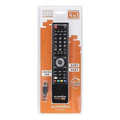 FREEDOM REMOTE CONTROL LEARNING MICRO-USB . 4-IN-1 BLACK.UNIVERSALUS PULTELIS GALIMA YRAŠYTI  4 ĮRENGINIUS Televizorių , vartų oro valdymo pulteliai ir kt dalys