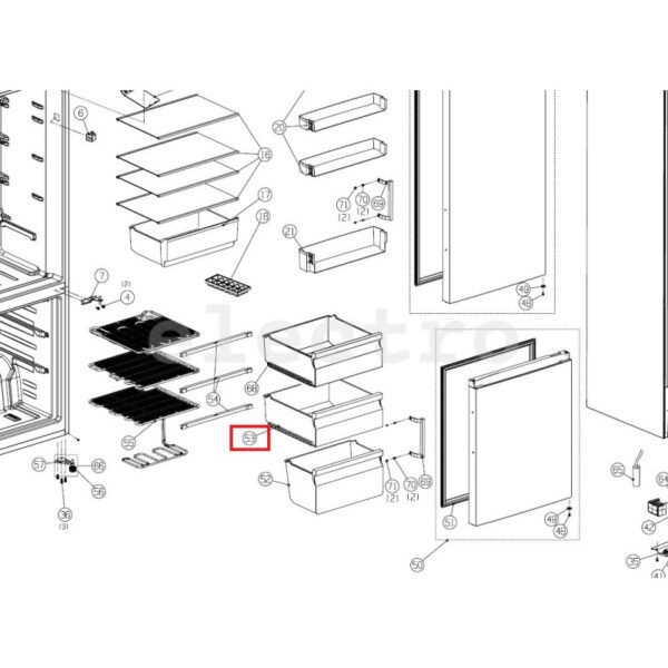 Šaldytuvo HISENSE/GORENJE,AMICA viršutinis,vidurinis šaldiklio zonos stalčius,385X376X160 mm,orig. - Image 5