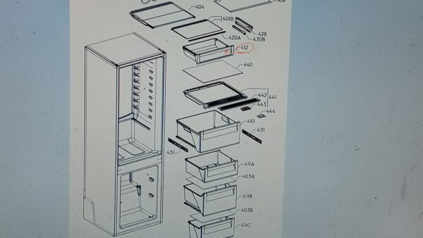 Šaldytuvo AEG, ELECTROLUX daržovių stalčius - Image 2