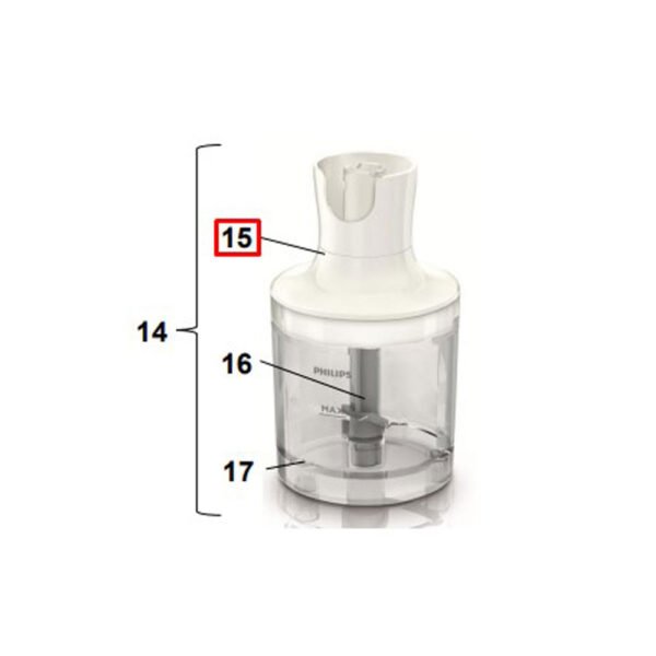 Blenderio PHILIPS reduktorius. COMPACT ZERKLEINERER ANSCHLUSSSTÜCK EINHEIT - Image 2