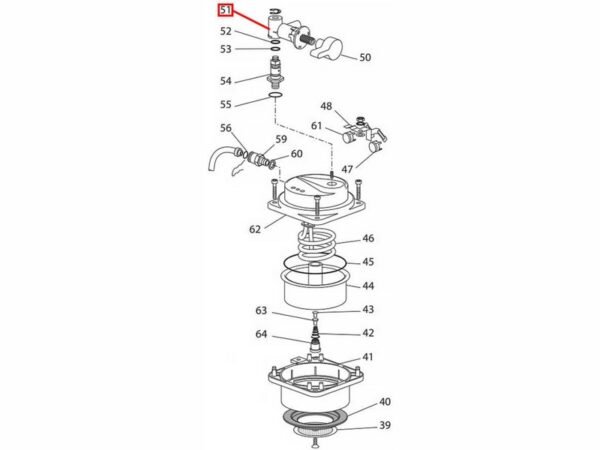 Kavos aparato DELONGHI vandens padavimo vožtuvas. ASSY STEAM STOPCOCK (COMPLETE)(PPA) EC270 - Image 2
