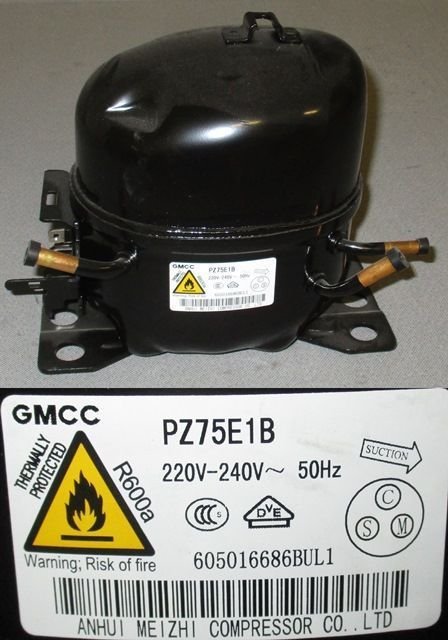 4221152200 COMPRESSOR (ELECTROLUX HXK55AA,R600,analogas -PZ75E1B,TB1112Y,TG1112Y,NX1112Y,MM1080Y,NTU120NT,U 232-15 Buitinių šaldytuvų kompresoriai