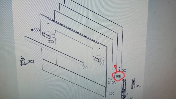 Orkaitės ELECTROLUX / AEG vidurinis stiklas,orig. DOOR GLASS,STAINLESS,479X391MM - Image 2
