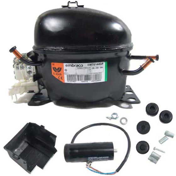 Kompresorius EMT6144GK, MBP – R404A, 220V / 50HZ, 686W Buitinių šaldytuvų kompresoriai