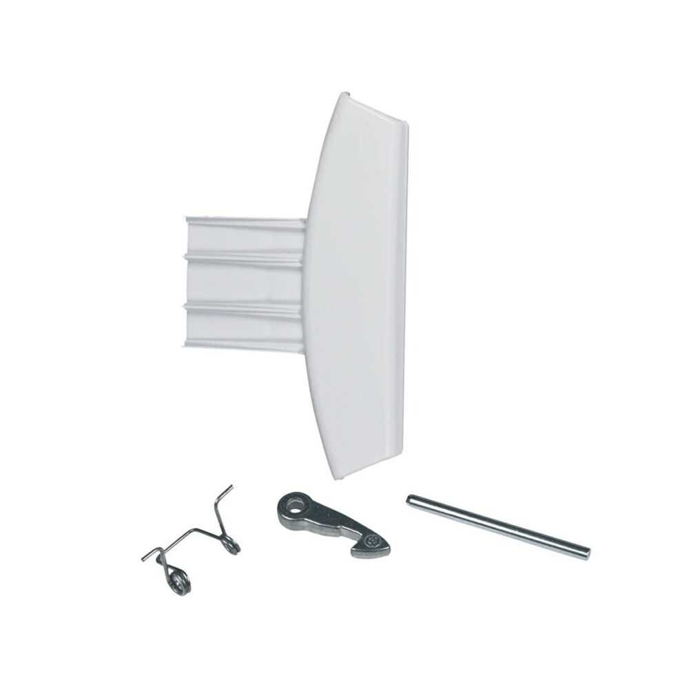 Skalbimo mašinos WHIRLPOOL/INDESIT durų rankenėlė (komplektas), balta. Skalbimo mašinų durų rankenėlės, kabliukai