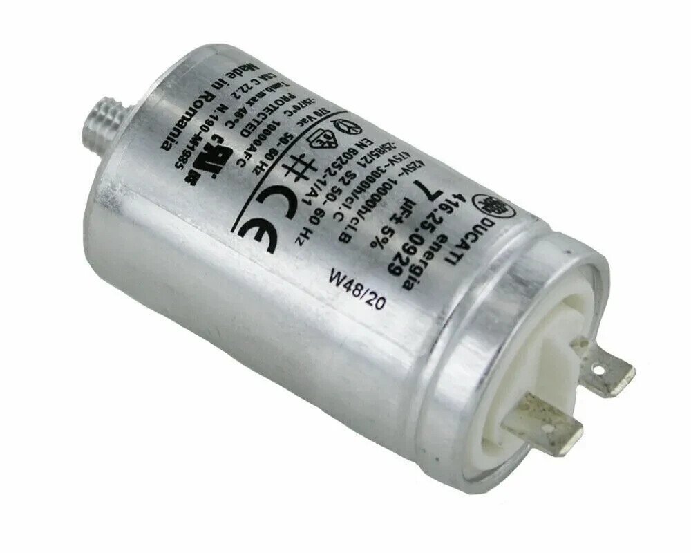 Džiovyklės CANDY/HOOVER kondensatorius 7 mf. 7,0UF-475V FASTON 6,3MM Run capacitor Kondensatoriai